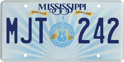 MS license plate MJT242