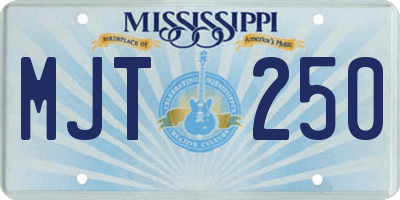 MS license plate MJT250