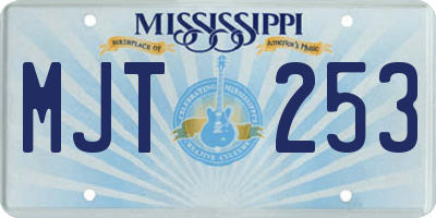 MS license plate MJT253