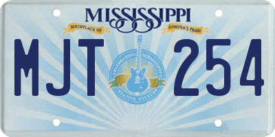MS license plate MJT254