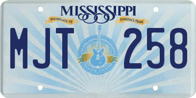 MS license plate MJT258