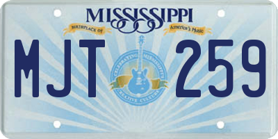 MS license plate MJT259