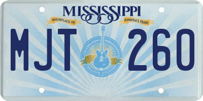 MS license plate MJT260