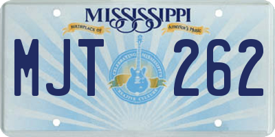 MS license plate MJT262