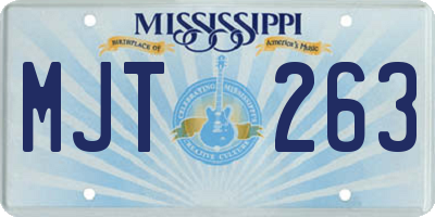 MS license plate MJT263