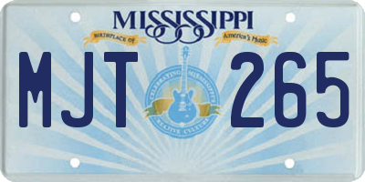 MS license plate MJT265