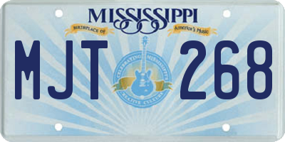 MS license plate MJT268