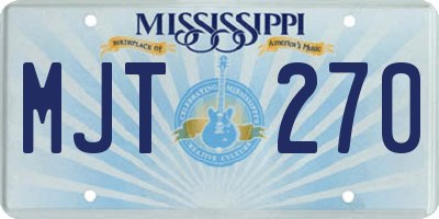 MS license plate MJT270