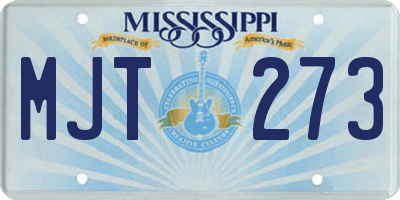 MS license plate MJT273
