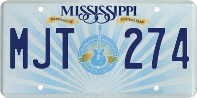 MS license plate MJT274