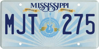 MS license plate MJT275