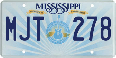 MS license plate MJT278