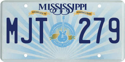 MS license plate MJT279