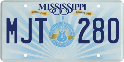 MS license plate MJT280