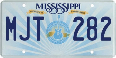 MS license plate MJT282