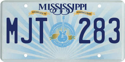 MS license plate MJT283
