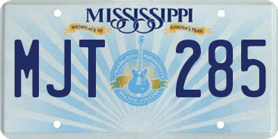 MS license plate MJT285