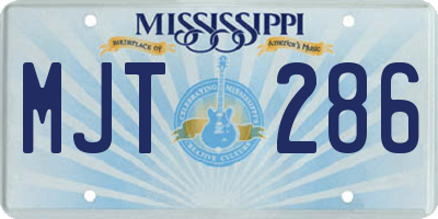 MS license plate MJT286