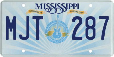 MS license plate MJT287
