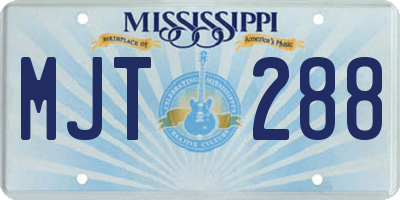 MS license plate MJT288