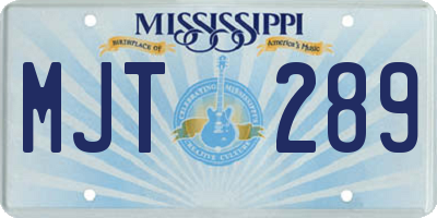 MS license plate MJT289