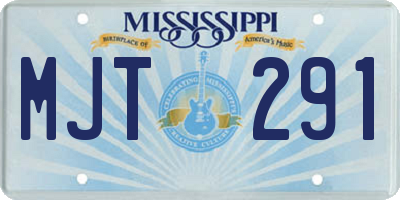 MS license plate MJT291