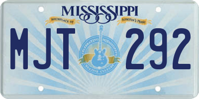 MS license plate MJT292