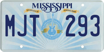 MS license plate MJT293