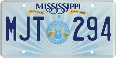 MS license plate MJT294