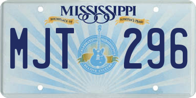 MS license plate MJT296