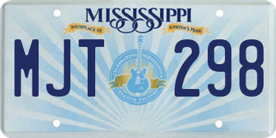 MS license plate MJT298