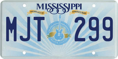 MS license plate MJT299