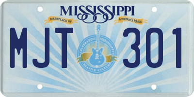 MS license plate MJT301