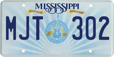 MS license plate MJT302