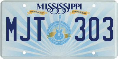 MS license plate MJT303