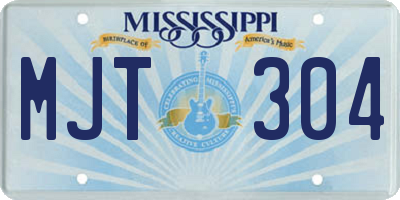 MS license plate MJT304