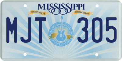 MS license plate MJT305