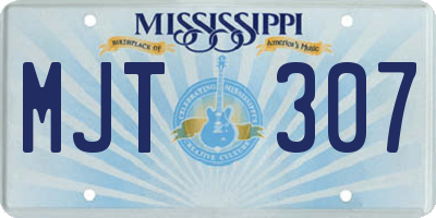 MS license plate MJT307