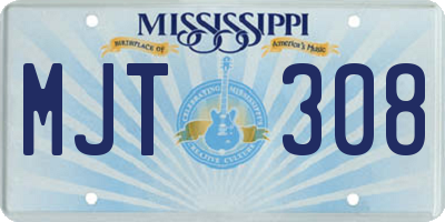MS license plate MJT308