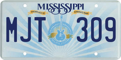 MS license plate MJT309