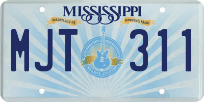 MS license plate MJT311