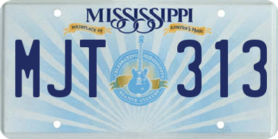 MS license plate MJT313