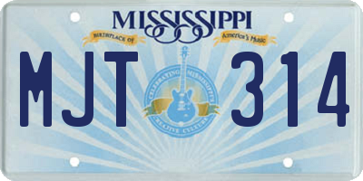 MS license plate MJT314