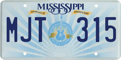 MS license plate MJT315