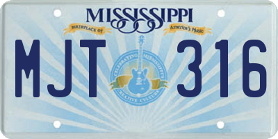 MS license plate MJT316