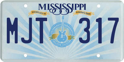 MS license plate MJT317