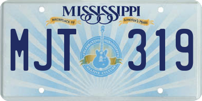 MS license plate MJT319