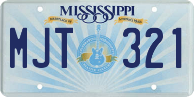 MS license plate MJT321