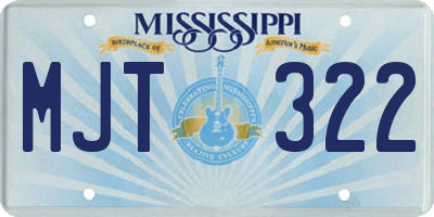 MS license plate MJT322