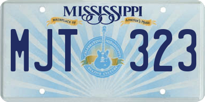 MS license plate MJT323